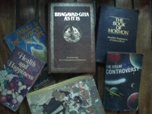  Aside from textbooks, these are books that I used to read when I was in grade school. I was having a hard time to understand, after I reached coed and reread it then I have come to fully understand the contents. I considered reading books from other religion too. Curiosity sometimes gets the better of me. :-)